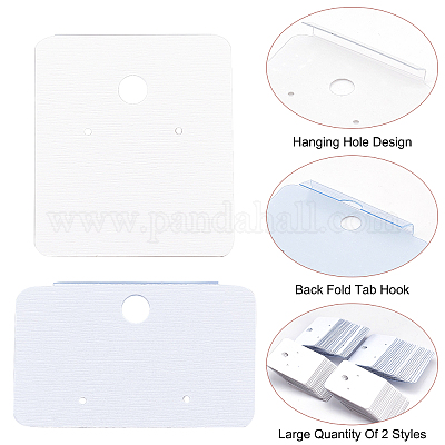 Wholesale FINGERINSPIRE 200 Pcs Hanging Earring Cards with Hook Groove  Plastic 2 Holes Earrings Display Hanging Cards 2 Style White Earring Tags  Bulk Earrings Holder for Jewelry Accessory Display Store Selling 