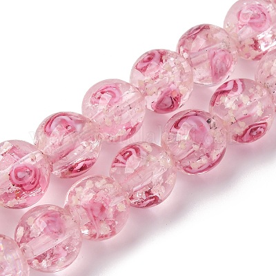 Светящиеся бусины ручной работы из искусственного песка в технике лэмпворк LAMP-B028-03L-10mm-1