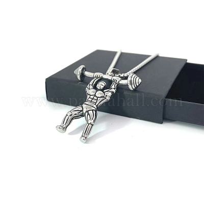 Ожерелья из нержавеющей стали с подвеской для фитнес-мышц для мужчин LW2932-1