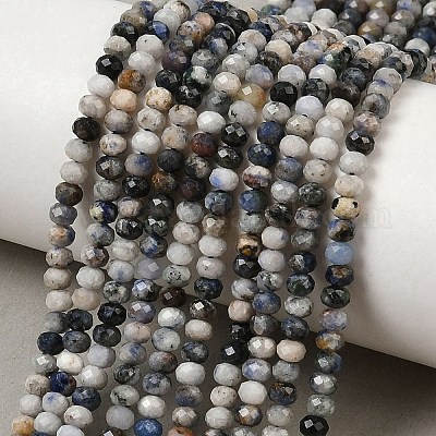 Натуральное синее пятно нитки из бисера яшмы G-D347-B06-1