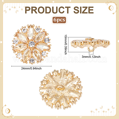 6 шт. пуговицы из цинкового сплава с 1 отверстиями BUTT-PH0001-52G-02-1