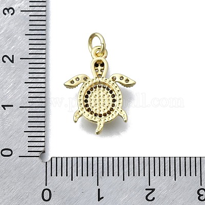 Латунные микропаве прозрачные подвески с фианитом KK-V010-07G-02-1