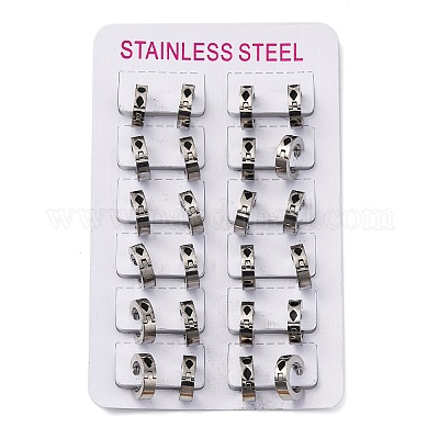 Серьги из нержавеющей стали 304 с эмалью EJEW-M001-20B-P-1