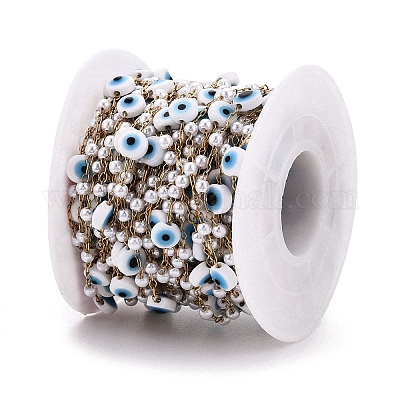 Цепочки из бусин ручной работы и искусственного жемчуга CHS-T006-13G-1