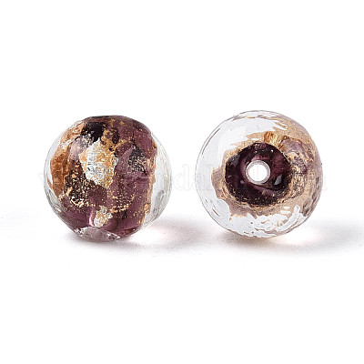 Бусины ручной работы золотой фольги стекла LAMP-C004-03H-1