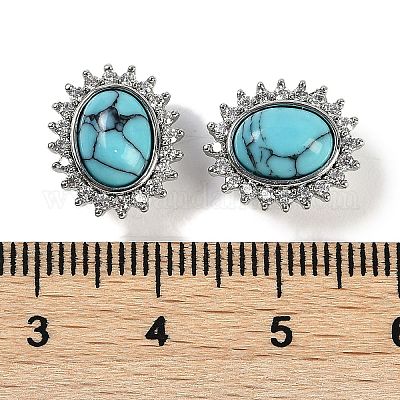 Синтетический бирюзовый пришитый стразы KK-P283-02B-P-1