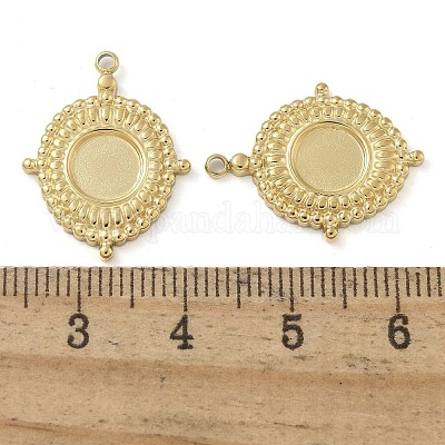 Ионное покрытие (ip) нержавеющая сталь 304 подвеска кабошон оправа STAS-B075-26G-1