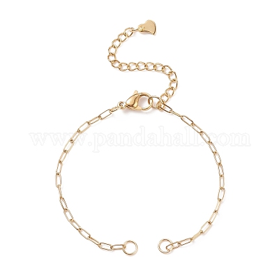 Наполовину готовые 304 нержавеющая сталь скрепки цепи соединитель браслет изготовление AJEW-JB01129-1