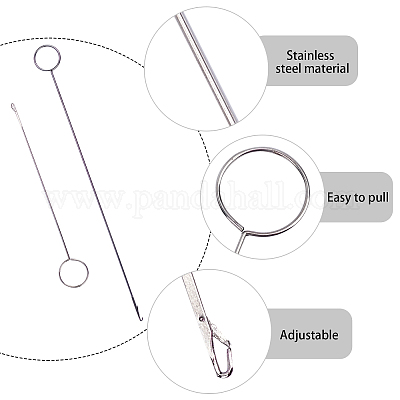 Wholesale GORGECRAFT 10 Pieces Sewing Loop Turner Hook Long Loop Turner Tool  with Latch for Fabric Tube Straps Belts Strips DIY Face Cover Accessories 