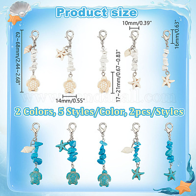 4 комплект 2-х стилевых стеклянных подвесных украшений HJEW-GA0001-50-1