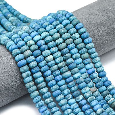 Окрашенные нити бусин из натурального камня-карты G-P575-A21-8x5mm-03-1