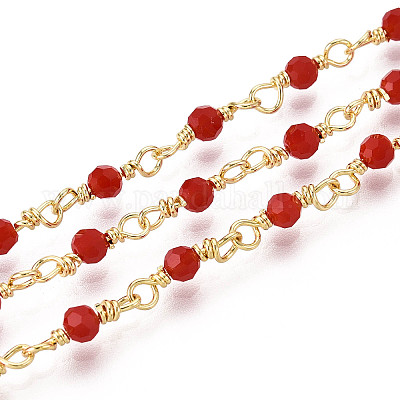 Круглые стеклянные бусины из латуни ручной работы KK-N281-02B-G-1