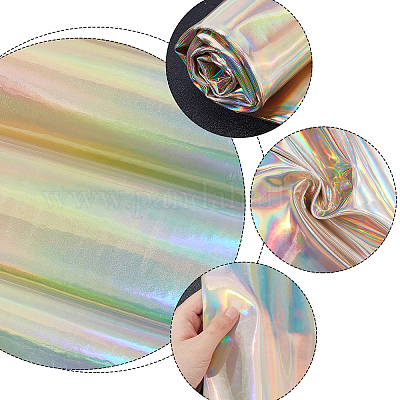 Shop GORGECRAFT 8”x 47”Laser Holographic Leather Vinyl Fabric Yellow  Reflective Faux Mirror PU Leather Radium Film Waterproof Sparkle Sheet  Craft for Sewing Clothing Bags Headwear DIY Bow Craft for Jewelry Making 