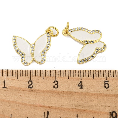 Латунные микропаве прозрачные подвески с фианитом KK-R159-02G-1