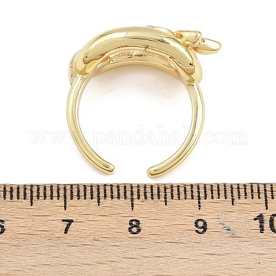 Латунные микро проложить манжеты кольца кубического циркония RJEW-D333-05G-1