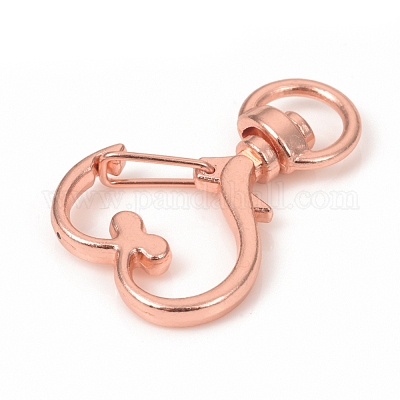 Поворотные застежки-карабины в форме сердца из цинкового сплава IFIN-WH0053-01RG-1