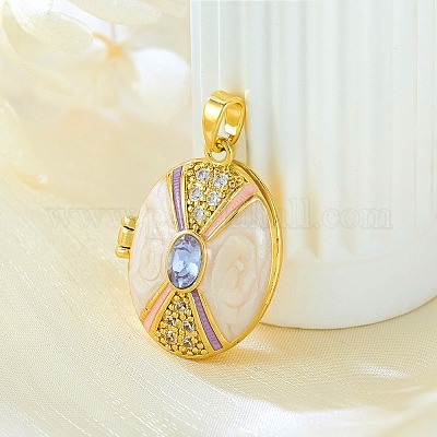 Латунные микропроволочные кубические циркониевые медальоны KK-F912-02G-1