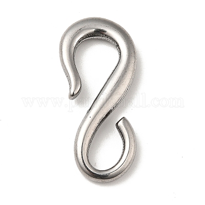 Wholesale Tibetan Style 304 Stainless Steel S Hook Clasps 