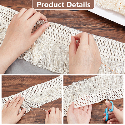 Плоская хлопковая кружевная отделка OCOR-WH0089-09-1