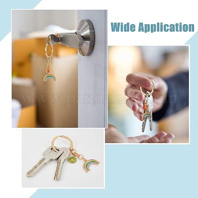 5 шт. 5-х цветные эмалевые подвесные брелки из сплава KEYC-HY0001-01-1