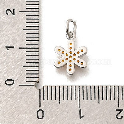 Латунные подвески с микропаве из оранжевого кубического циркония KK-L225-016P-1