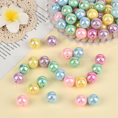 100 шт. Непрозрачные акриловые бусины&nbsp;OACR-PA0001-31C-1