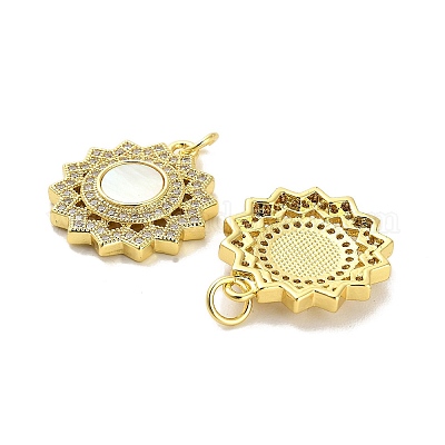 Латунные микропаве прозрачные подвески с фианитом KK-K365-05F-G-1