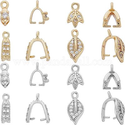 16 шт. 8-х стилевые латунные микрофибровые скобы для ледоруба с кубическим цирконием ZIRC-FH0001-32-1