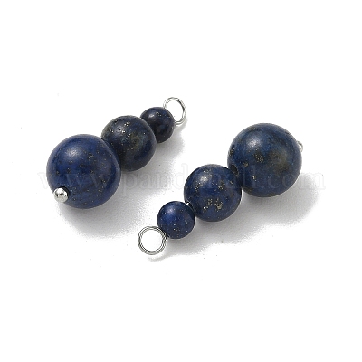 Подвески из натурального лазурита круглые бусины PALLOY-JF02867-12-1
