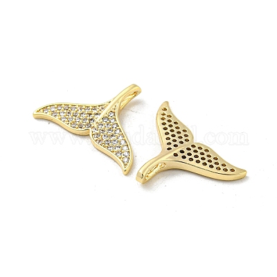 Латунные микропаве прозрачные подвески с фианитом KK-H460-35G-1