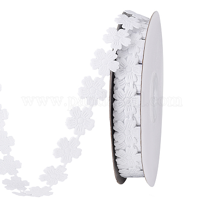 Лента из полиэстера с цветочным кружевом OCOR-WH0105-095-1