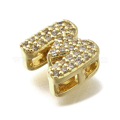 Латунные микро-паве кубические цирконии буквы многорядные звенья KK-D295-32G-13-1