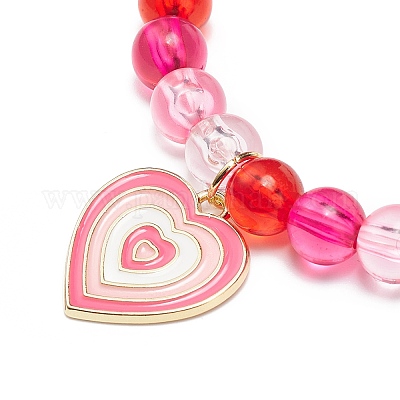 4шт 4 стильных акриловых круглых браслета из бисера BJEW-JB08926-02-1