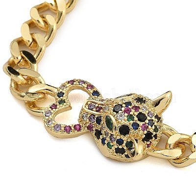 Латунь микро проложить кубические циркониевые браслеты BJEW-K261-06G-1