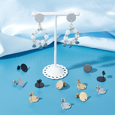 30 шт. 3 цвета фурнитура для сережек-гвоздиков из нержавеющей стали 304 STAS-UN0056-10-1