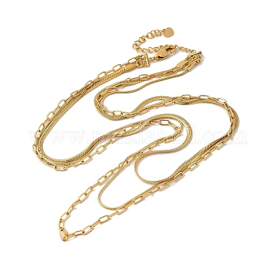 Ожерелья из трехслойной нержавеющей стали NJEW-D054-01A-01G-1