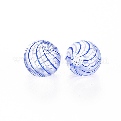 Прозрачные бусины из дутого стекла ручной работы X-GLAA-T012-35C-07-1