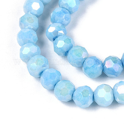 Антикоррозийные гальванические стеклянные бусины EGLA-T021-4mm-15-10-1