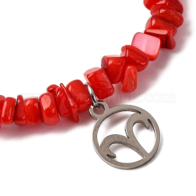 12 шт. 12 стильных браслета с подвесками в виде созвездия из нержавеющей стали 304 BJEW-JB12479-1