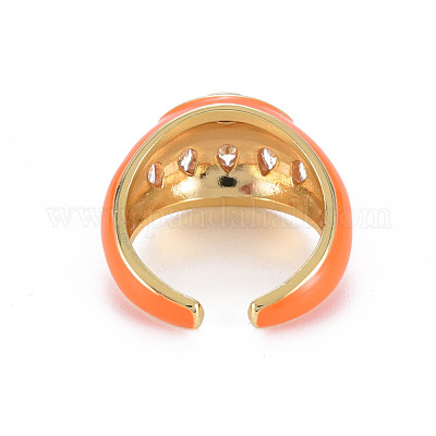 Латунные кольца-манжеты с микро-паве RJEW-S044-158-NF-1