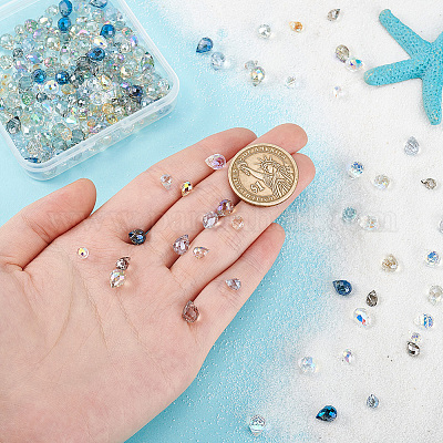 210шт 14 цвета гальванические прозрачные стеклянные бусины EGLA-PH0001-50-1