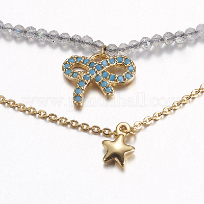 Ожерелья из натурального лабрадорита NJEW-F212-13G-1