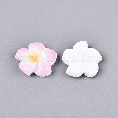 Кабошоны из непрозрачной смолы в виде цветка плюмерии CRES-T025-30M-01-1