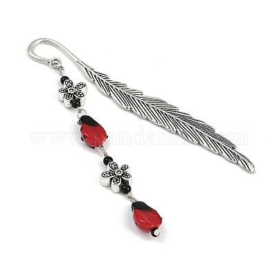 Закладка из перьев из сплава AJEW-JK00387-1