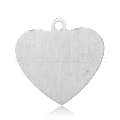 Подвески-бирки в форме сердца из нержавеющей стали 201 STAS-J018-01P-1