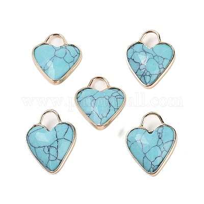 Граненые подвески из синтетической бирюзы KK-L218-005G-02-1