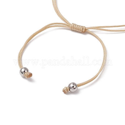 Бусины из натурального желтого кварца плетеные браслеты из бусин BJEW-TA00621-05-1