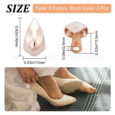Shop GORGECRAFT 4 Pairs Metal Shoes Pointed Protector Light Gold