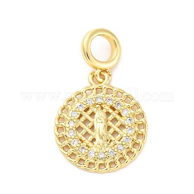 Латунные прозрачные кубические цирконии европейские подвески KK-D325-28G-07-1