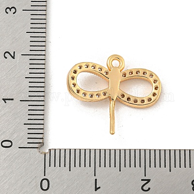 Латунные микропаве прозрачные подвески с фианитом KK-Z057-03G-1